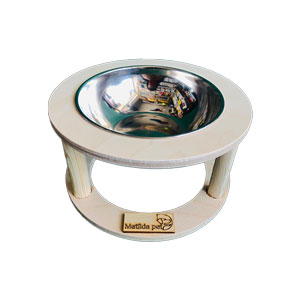 ظرف آب و غذای سگ و گربه پایه‌ دار چوبی ماتیلدا پت