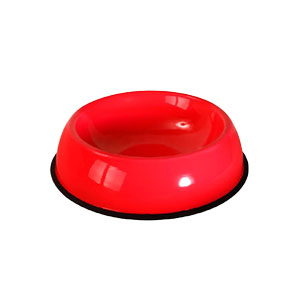 ظرف فلزی آب و غذای سگ و گربه رها رنگ قرمز سایز S