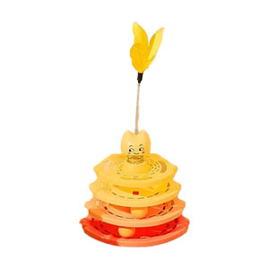 اسباب بازی گربه برج چهار طبقه مدل دلقک پردار