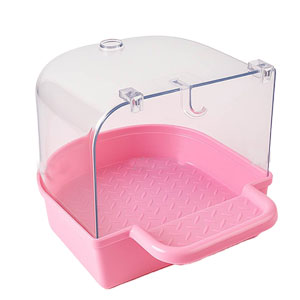 وان حمام بیرون قفس پرندگان رنگ صورتی